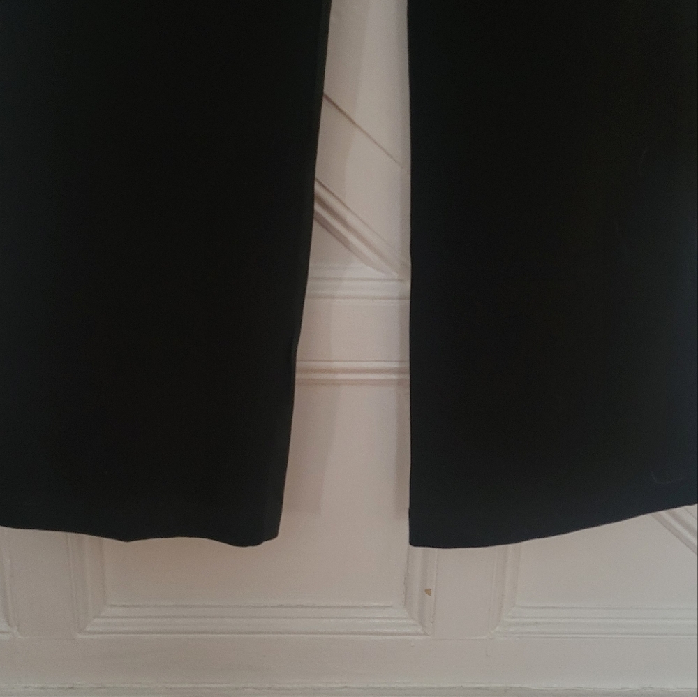 ISABEL U.S.A Vintage Chic Black Genuine Leather Flare Wide Leg Pants Size 2 - Picture 9 of 9